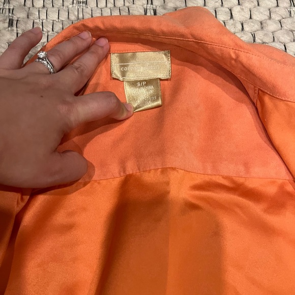 Cotton Ginny Plus Suede orange button down - Picture 3 of 8